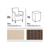 Set mobilier Trenton 3 unitati: masa 39X39X42 cm, 2 fotoli 63X60X85 cm, cappucino Set mobilier Trenton 3 unitati: masa 39X39X42 cm, 2 fotoli 63X60X85 cm, cappucino