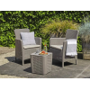 Set mobilier Trenton 3 unitati: masa 39X39X42 cm, 2 fotoli 63X60X85 cm, cappucino Set mobilier Trenton 3 unitati: masa 39X39X42 cm, 2 fotoli 63X60X85 cm, cappucino