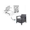 Set mobilier Scandi Linea 4 unitati: masa 51.6X74.7X40 cm, 2 fotoli 70.4X73X77.5 cm, canapea, gri/grafit Set mobilier Scandi Linea 4 unitati: masa 51.6X74.7X40 cm, 2 fotoli 70.4X73X77.5 cm, canapea, gri/grafit