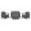 Set mobilier Scandi Linea 4 unitati: masa 51.6X74.7X40 cm, 2 fotoli 70.4X73X77.5 cm, canapea, gri/grafit Set mobilier Scandi Linea 4 unitati: masa 51.6X74.7X40 cm, 2 fotoli 70.4X73X77.5 cm, canapea, gri/grafit