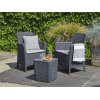 Set mobilier Trenton 3 unitati: masa 39X39X42 cm, 2 fotoli 63X60X85 cm, grafit - gri rece Set mobilier Trenton 3 unitati: masa 39X39X42 cm, 2 fotoli 63X60X85 cm, grafit - gri rece