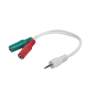 Audio Adaptor Cablexpert CCA-417W, 3.5mm 4-pin (M) - 2x 3.5mm 3-pin (F), 0,2m, Alb Audio Adaptor Cablexpert CCA-417W, 3.5mm 4-pin (M) - 2x 3.5mm 3-pin (F), 0,2m, Alb