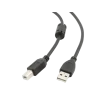 Кабель данных для периферийных устройств Cablexpert CCFB-USB2-AMBM-1.5M, USB Type-A/USB Type-B, 1,5м, Чёрный