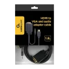 Cablu Video Cablexpert A-HDMI-VGA-03-6, HDMI (M) - VGA D-Sub + 3.5 mm Jack, 1,8m, Negru Cablu Video Cablexpert A-HDMI-VGA-03-6, HDMI (M) - VGA D-Sub + 3.5 mm Jack, 1,8m, Negru
