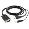 Cablu Video Cablexpert A-HDMI-VGA-03-6, HDMI (M) - VGA D-Sub + 3.5 mm Jack, 1,8m, Negru Cablu Video Cablexpert A-HDMI-VGA-03-6, HDMI (M) - VGA D-Sub + 3.5 mm Jack, 1,8m, Negru