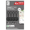 Tracker inteligent Cellularline Tracy Tag Dual MultiPack, Negru