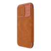Husă tip carte Nillkin iPhone 15 Pro - Qin Pro, Maro Husă tip carte Nillkin iPhone 15 Pro - Qin Pro, Maro