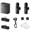 Microfon portabil pentru înregistrare vocală Boya BY-V3 Combo, Fără fir, Negru