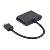 Adaptor Cablexpert A-HDMIM-HDMIFVGAF-01, HDMI (M) - HDMI (F) + VGA, 0.15 m, Negru