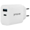 Incarcator Proove, Rapid 20W, USB+Type-C, (fara cablu),White