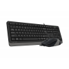 Set Tastatură + Mouse A4Tech F1010 Membrană Gri - Cu fir | Română,Engleza,Rusă