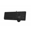Set Tastatură + Mouse A4Tech F1512 Membrană Negru - Cu fir | Română,Engleza,Rusă