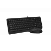 Set Tastatură + Mouse A4Tech F1512 Membrană Negru - Cu fir | Română,Engleza,Rusă