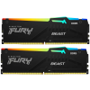 Memorie RAM Kingston FURY Beast RGB FURY Renegade 64GB Negru - DDR5 SDRAM | 6000 MHz | 2x 32GB Memorie RAM Kingston FURY Beast RGB FURY Renegade 64GB Negru - DDR5 SDRAM | 6000 MHz | 2x 32GB