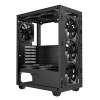 Компьютерный корпус Gamemax FORTRESS TG Midi-Tower Черный - Без блока питания | Металл,Пластик АБС,Закаленное стекло