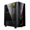 Carcasă PC Gamemax DARCO XD Midi-Tower Negru - Fără PSU | Metal,ABS Plastic,Sticlă călită | ARGB