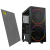 Компьютерный корпус Gamemax BLACK HOLE Midi-Tower Черный - Без блока питания | Пластик АБС,Сталь,Закаленное стекло | ARGB