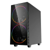 Компьютерный корпус Gamemax BLACK HOLE Midi-Tower Черный - Без блока питания | Пластик АБС,Сталь,Закаленное стекло | ARGB