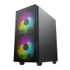 Carcasă PC Gamemax AERO Midi-Tower Negru - Fără PSU | ABS Plastic,Oțel,Sticlă călită | ARGB
