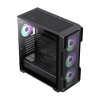 Carcasă PC Gamemax SIEGE BK Midi-Tower Negru - Fără PSU | Metal | RGB