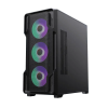 Carcasă PC Gamemax SIEGE BK Midi-Tower Negru - Fără PSU | Metal | RGB