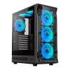 Компьютерный корпус Gamemax STARLIGHT 2 AB Midi-Tower Черный - Без блока питания | Металл,Закаленное стекло