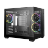 Carcasă PC Deepcool CG330 3F Midi-Tower Negru - Fără PSU | Oțel, plastic ABS, Sticlă călită