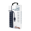 Adaptor Hub Gembird UHB-U3P7P-01 Negru - 0.24 m | USB | Plastic