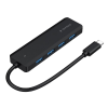 Adaptor Hub Gembird UHB-CM-U3P4P-01 Negru - 0.15 m | USB | Plastic