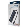 Adaptor Hub Gembird UHB-CM-U3P4P-01 Negru - 0.15 m | USB | Plastic