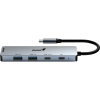 Adaptor Hub Genius UH-500 Gri - 0.15 m | USB | Aluminiu