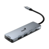 Adaptor Hub Genius UH-500 Gri - 0.15 m | USB | Aluminiu