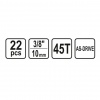 Набор головок с трещоткой 3/8" AS-DRIVE 22 шт. Sthor Набор головок с трещоткой 3/8