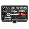 Set de chei tubulare cu clichet 1/4" - 3/8" AS-DRIVE 34 buc. Yato Set de chei tubulare cu clichet 1/4