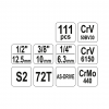 Set chei YT38831 1/4 - 1/2 - 3/8 XL 111 buc Yato