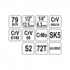 Set de instrumente YT38911 1/2 XXXL 79 buc Yato