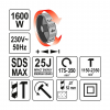Перфоратор SDS Max 1600 Вт 220 - 240 В 25 Дж 0 - 2350 уд/мин Yato