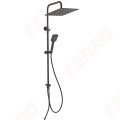 Bara dus set Ferro NP48 inox/patrata negru