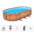 Bestway Piscină STEEL PRO MAX Oval 610х366х122 cm, 20241L, cadru metalic, hidromasaj
