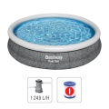 Piscină gonflabilă Bestway Fast Set cu pompă de filtrare, model 827381, dimensiuni 366x76 cm, capacitate 5377 L, SKU 57445BW