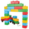 Set de cărămizi mari de construcție cu roți (43 piese) Set de cărămizi mari de construcție cu roți (43 piese)