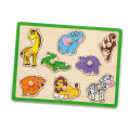 Puzzle din lemn cu buton „Animale sălbatice” 8 elem.