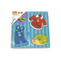 Puzzle din lemn cu buton „Haine” Puzzle din lemn cu buton „Haine”
