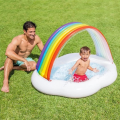 INTEX Piscină gonflabilă pentru copii cu baldachin “Curcubeu” 142x119x84 cm, 82 L, 1-3 ani
