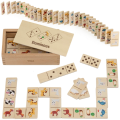 Domino din lemn 2în1 „Animale și numere” Domino din lemn 2în1 „Animale și numere”