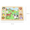 Puzzle din lemn „Animale de fermă” 17 elem.