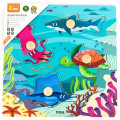 Puzzle din lemn cu buton „Animale acvatice” Puzzle din lemn cu buton „Animale acvatice”