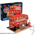 3D puzzle “Autobuz londonez cu 2 etaje”, cu iluminare LED, 161 elemente