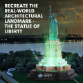 3D Puzzle “Statuia Libertății” cu iluminare LED, 79 elemente