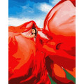 Pictură pe numere 40*50 сm (fără cutie) PREMIUM – Femeie în roșu Pictură pe numere 40*50 сm (fără cutie) PREMIUM – Femeie în roșu